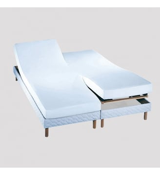 Protège-matelas double (TPR) molleton en coton 220gr/m², SÉRÉNITÉ - Essix - Blanc