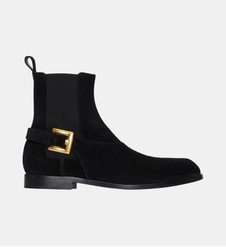 Boots Chelsea Anthem en cuir suédé - Balmain - Noir