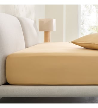 Drap-housse satin de coton lavé 200 fils, bonnet 30 cm AM.PM