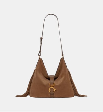Sac en cuir velours - DEVA - Gerard Darel - Marron