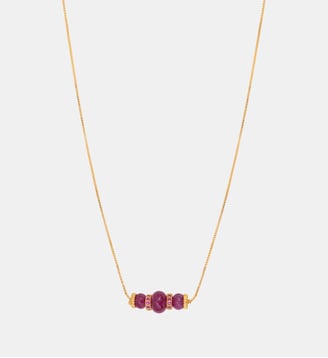 Collier pendentif   doré à l'or fin - Avola - Satellite - Violet