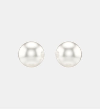 Clous d'oreilles Matrix, Perle de cristal, Métal rhodié - Swarovski - White et rrhodium plated