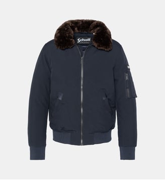 Blouson pilote - Schott - Marine et marron