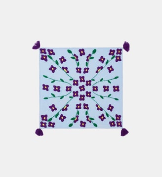 Foulard à pompons avec broderies JODDY - Wild - Bleu