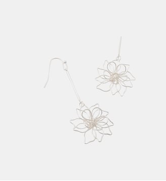 Boucles d'oreilles pendantes à fleurs argentées - Balaboosté - Argenté