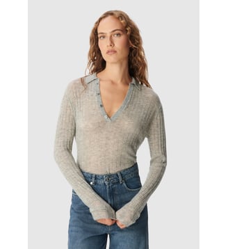 Pull col polo V tricot Ikks