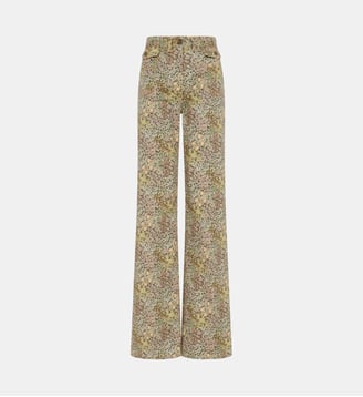 Jean flare à fleurs - ANNA - Gerard Darel - Rose