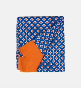 Foulard Séville en coton biologique - Billybelt - Bleu et orange