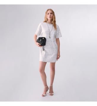 Robe en maille avec strass - Liu Jo - Blanc et strass