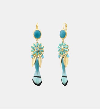 Boucles d'oreilles dormeuses   - Alizia - Satellite - Bleu