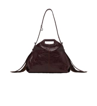 Sac Miss M en cuir craquelé - Maje - Marron foncé