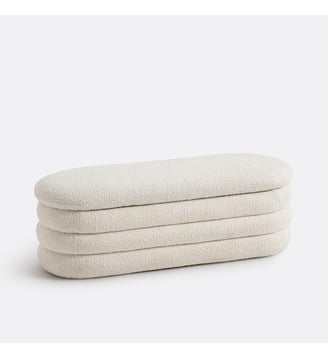 Banc/bout de lit/coffre bouclette - La Redoute Interieurs - Écru