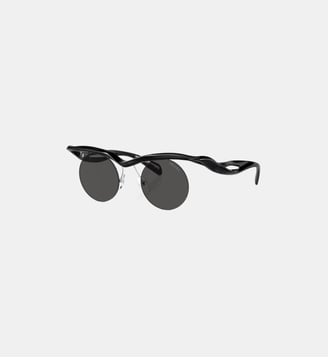 Lunettes de soleil Rond PR A24S - Prada - Gris foncé