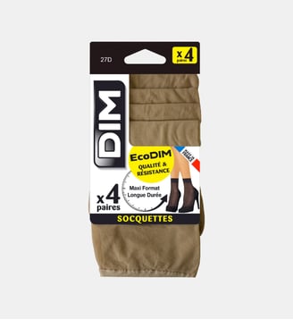 Lot de 4 socquettes 27D ECODIM - Dim - Canelle