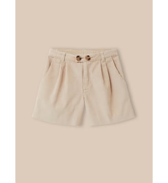 Short velours taille haute - Cyrillus - Beige