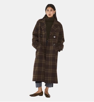 Manteau À Carreaux Laine Mélangée Daren - Maison 123 - Sauge