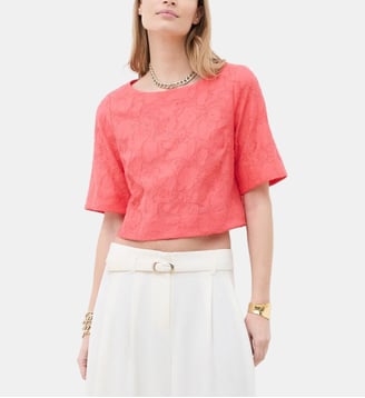 Chemise cynthia2 - Motif uni - Coton - Coupe droite - Caroll - Rose framboise