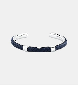 Bracelet jonc Leather Argenté JM226AVE40-PAR - Maserati - Argenté et bleu foncé