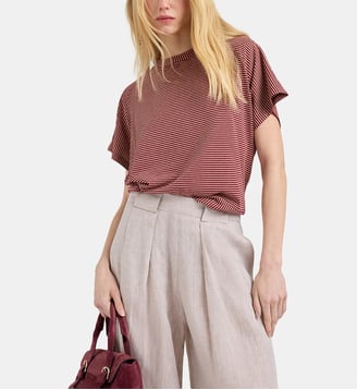 T-Shirt nashoba en jersey à rayures - Momonì - Rose