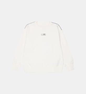 Sweat-shirt col rond avec logo - MM6 Maison Margiela - Blanc