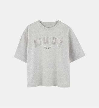 T-shirt à manches courtes - Zadig&Voltaire Kids - Gris clair chiné