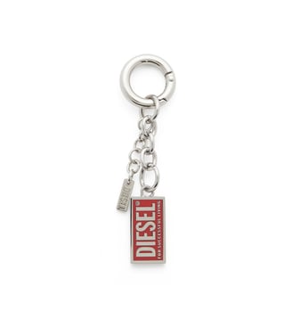 Porte-clés en métal avec pendentif logo Biscotto - Diesel - Gris argente