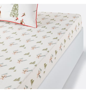 Drap housse percale coton bonnet 30 cm La Redoute Interieurs