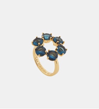 Bague fine 6 pierres rondes La Diamantine Bleu Océan - Les Néréides - Bleu océan