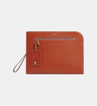 Pochette A4 Emile en cuir grainé - Le Tanneur - Marron moyen