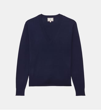 Pull Morcant en laine mérinos - Ines de la Fressange Paris - Bleu denim