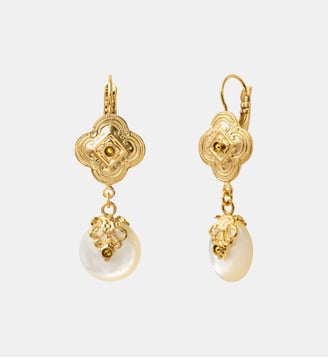 Boucles d'oreilles dormeuses fines   - Positano - Satellite - Blanc