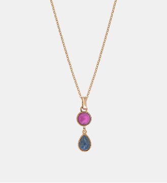 Collier pendentif   - Louise - Satellite - Bleu