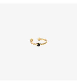 Bague d'oreille dorée émeraude - paris Caroline Najman