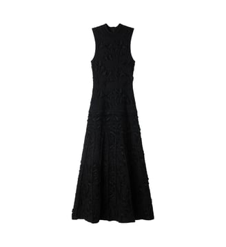 Robe longue en maille motif floral - Sandro - Noir