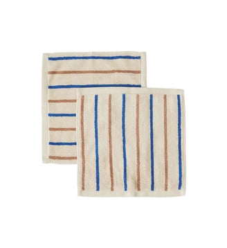 Gant de toilette en coton à rayures - OYOY - Blue