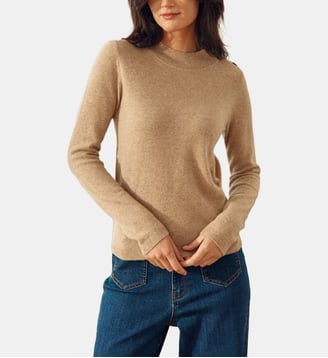 Pull col roulé uni MAUREEN - La Petite Etoile - Camel