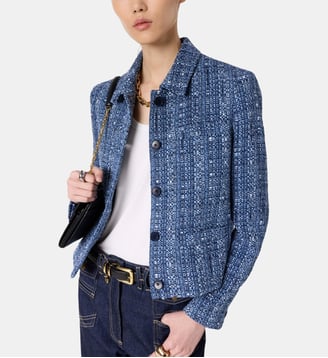 Veste en tweed à lurex - TAHLIA - Gerard Darel - Indigo