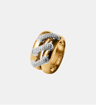 Double bague en argent 925 plaqué rhodium - Aristocrazy - Or et argenté