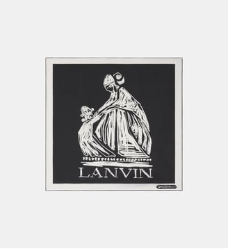 Foulard En Soie Imprimé Mère & Enfant - Lanvin - Gris