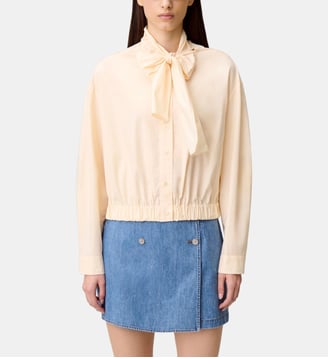 Chemise popeline col lavallière - Claudie Pierlot - Vanille