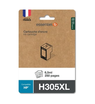 Cartouche d'encre Compatible H305 XL Haute Capacité Noire - Essentiel B - Noir