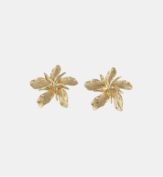 Grandes boucles d'oreilles fleurs texturées dorées - Balaboosté - Doré