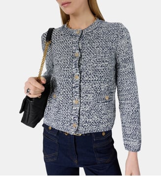 Gilet chiné à boutons dorés - LEORA - Gerard Darel - Marine