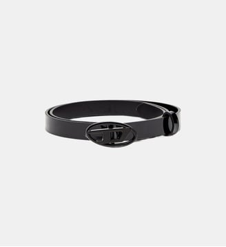 Ceinture 1.5 cm slim en cuir brillant - Diesel - Noir