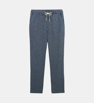 Pantalon 554 en coton et lin taille élastiquée - Serge Blanco - Gris