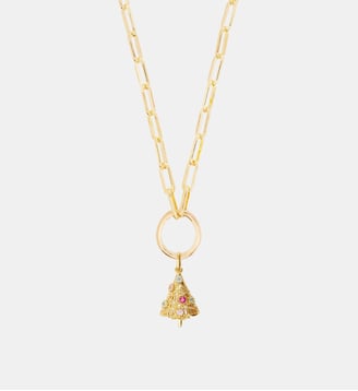 Pendentif Sapin de Noël doré, Vitalité et Bonheur - Les Néréides - Rouge