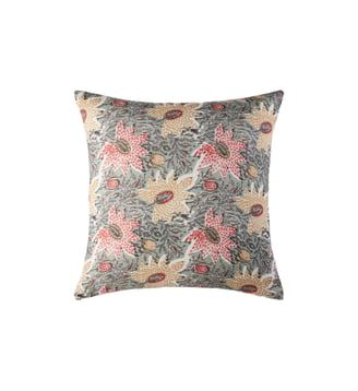 Housse De Coussin  Lin léger imprimé - Madura - Vert de gris