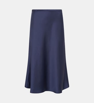 Jupe midi en satin - JOLANA - Gerard Darel - Marine