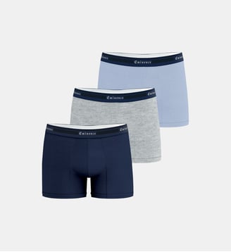 Boxers, lot de 3, TAILOR BIO - Eminence - Gris bleu