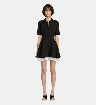 Robe courte patineuse contrastée - Sandro - Noir